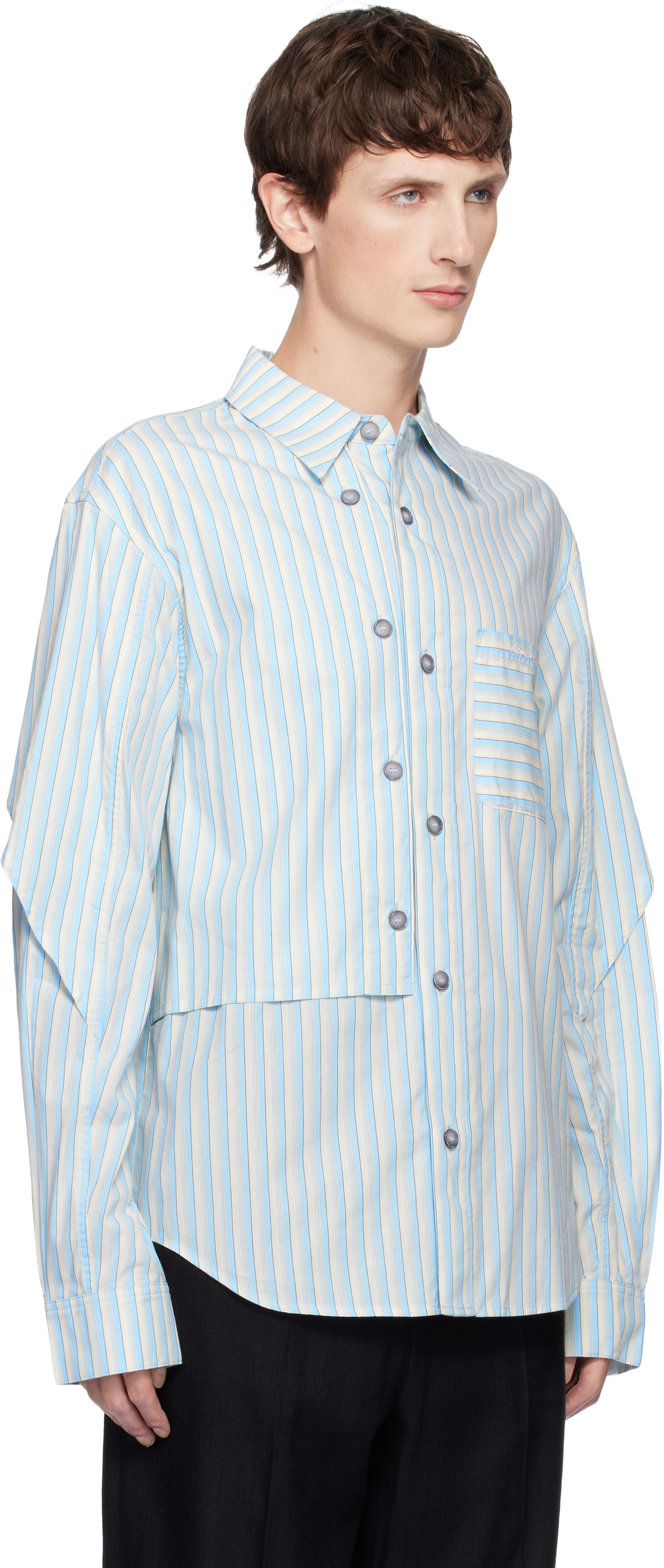 Andersson Bell Blue Stripe Layered Shirt