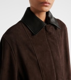 Nour Hammour Grange leather-trimmed suede jacket