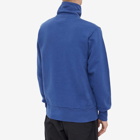 Universal Works Men's Half Zip Sweat in Blue