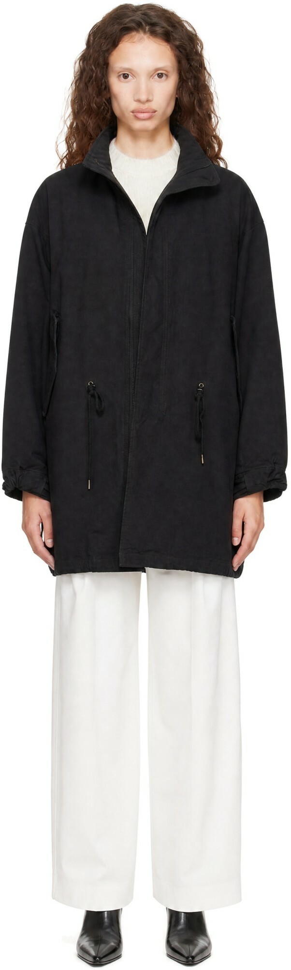 COOR Black Garment Dyed Fishtail Parka