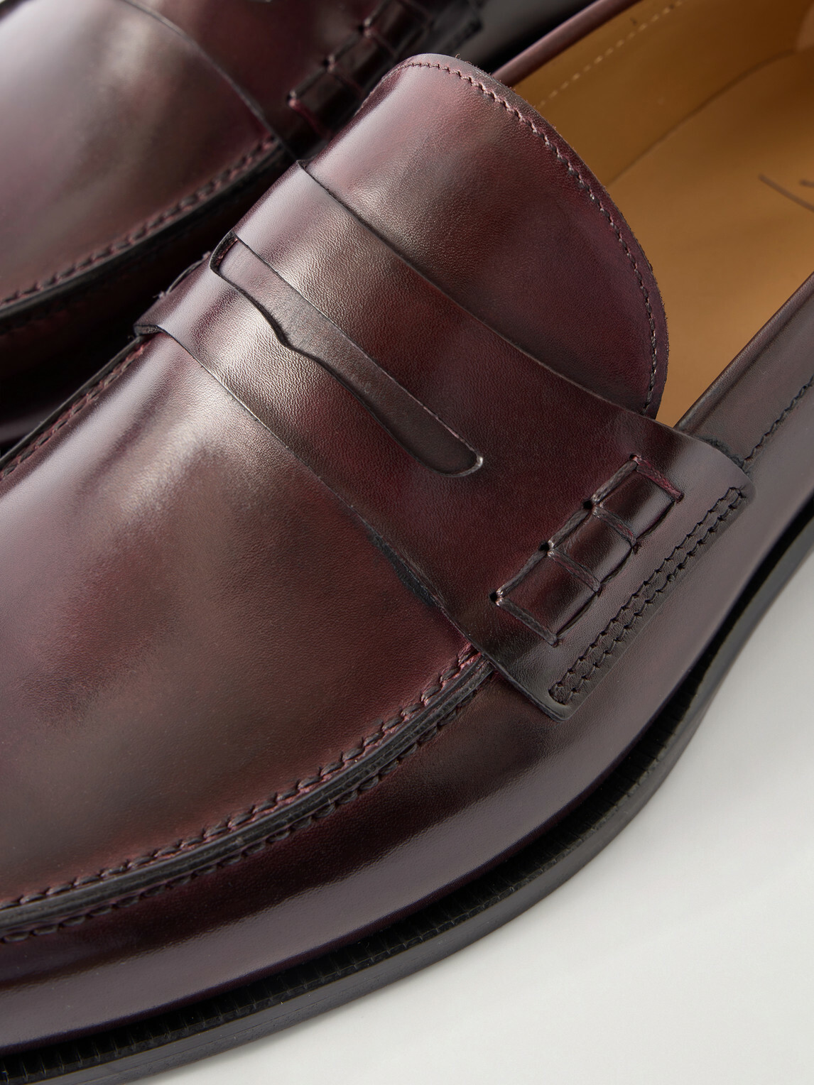 Mr P. - Split-Toe Leather Penny Loafers - Burgundy