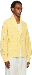 King & Tuckfield Yellow Shawl Collar Cardigan