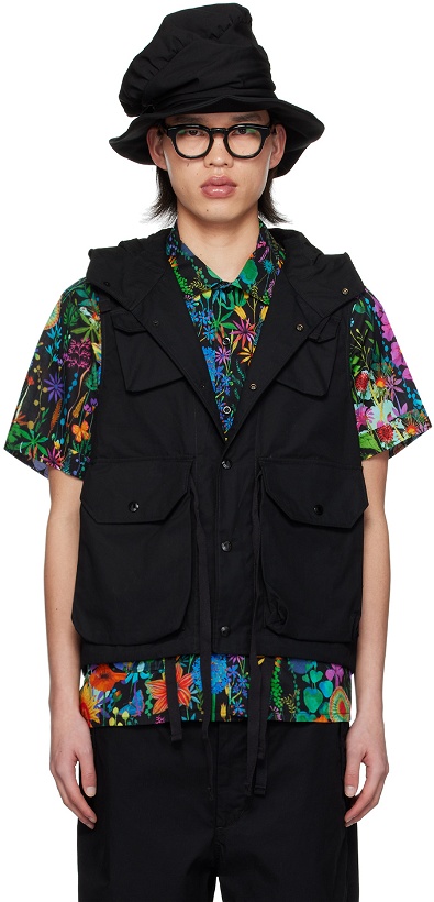 Photo: Engineered Garments Black Hooded Vest