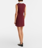 Self-Portrait Lace-trimmed crêpe minidress