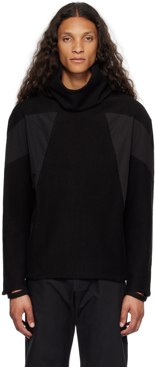 CARNET-ARCHIVE Black Paneled Turtleneck