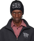 VETEMENTS Black Biker Cross Logo Beanie