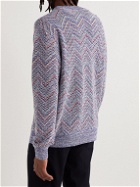 Missoni - Striped Crochet-Knit Cotton-Blend Cardigan - Purple
