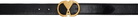 AMI Paris Black Leather Ami de Coeur Belt
