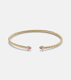 David Yurman Cablespira® Flex Micro 18kt gold cuff bracelet with tourmaline