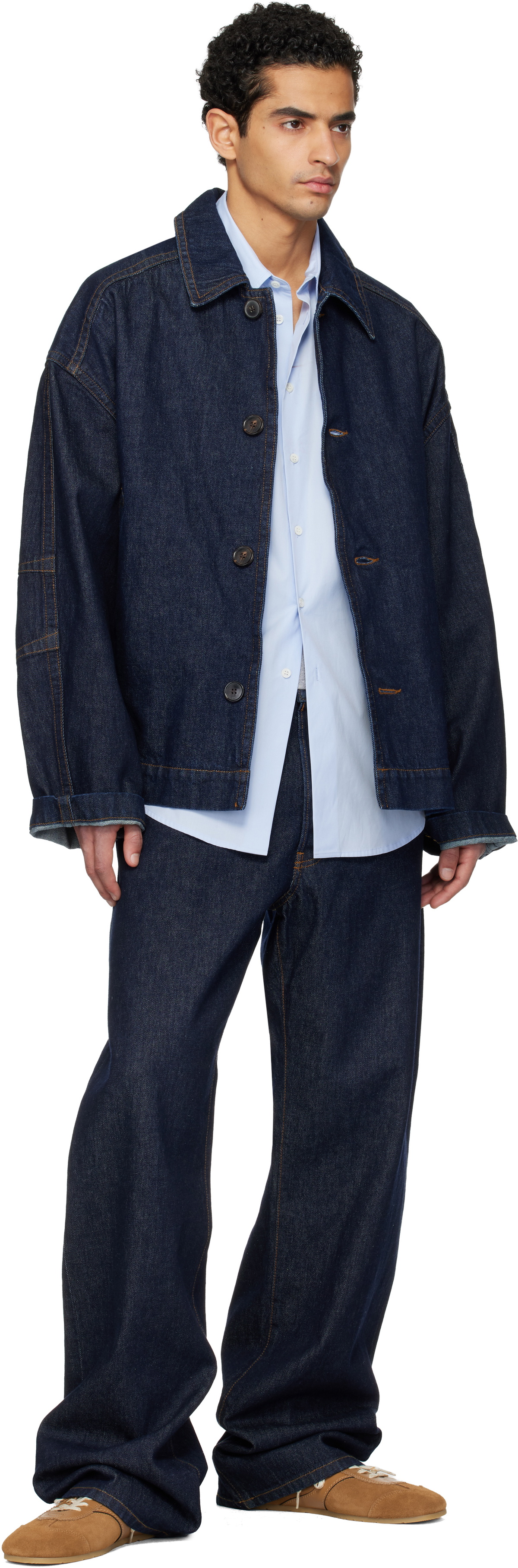 Dries Van Noten Navy Heavyweight Denim Jacket