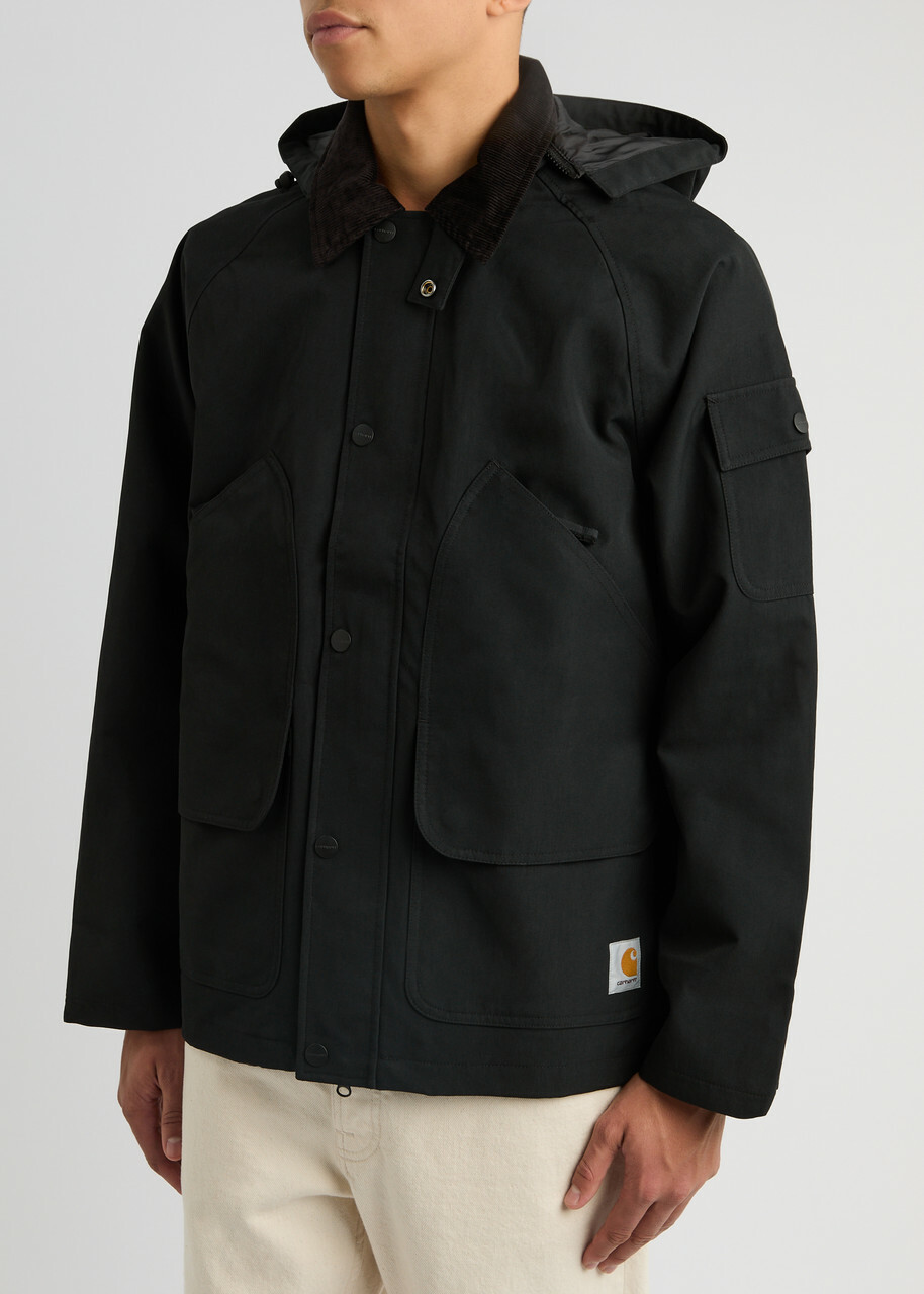 Carhartt ブラックジャケット CLAYTONロゴ Carhartt Wip Clayton Hooded Nylon Jacket Black Carhartt WIP
