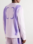 SAIF UD DEEN - Cold-Dyed Logo-Print Cotton-Jersey Sweatshirt - Purple