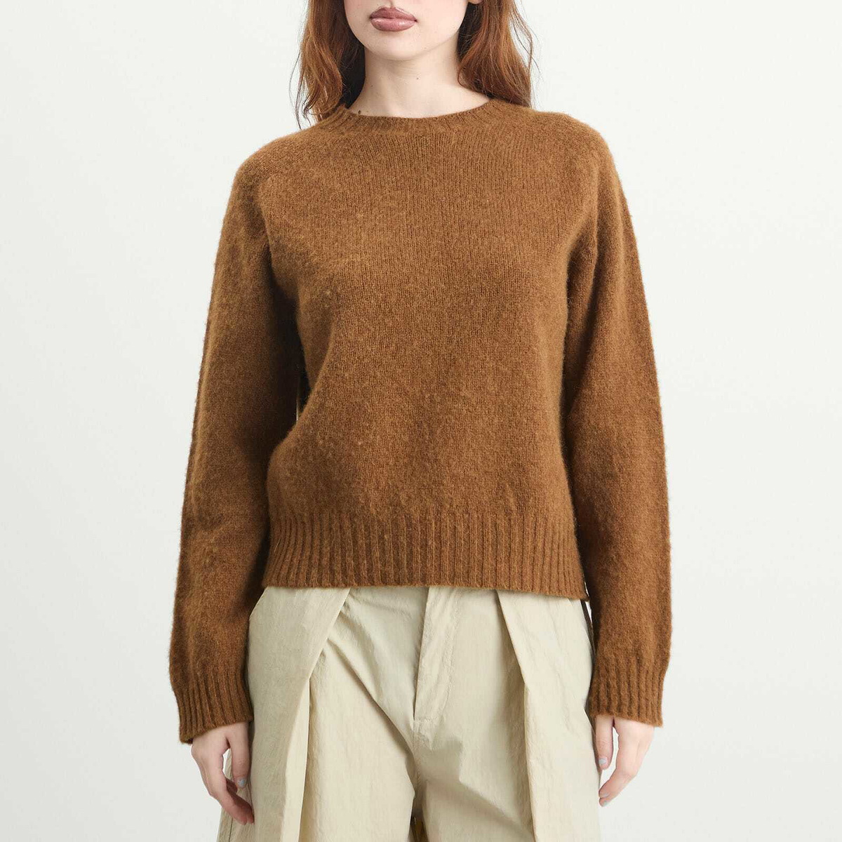 YMC Women's Jets Crew Knit Jumper in Brown