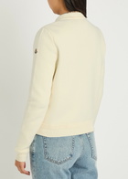 Moncler Quilted Cotton and Nylon Cardigan Ivory