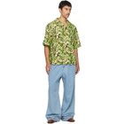 Marni Green Pop Flowers Print Shirt
