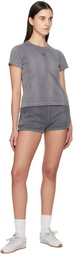 alexanderwang.t Gray Puff Paint Logo Shorts