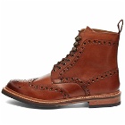 Grenson Men's Fred Brogue Boot in Tan Hand Painted Calf