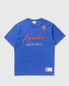Mitchell & Ness NBA TRAINING DAY PREMIUM SS TEE VINTAGE LOGO NEW YORK KNICKS Blue Mens Shortsleeves/Team Tee