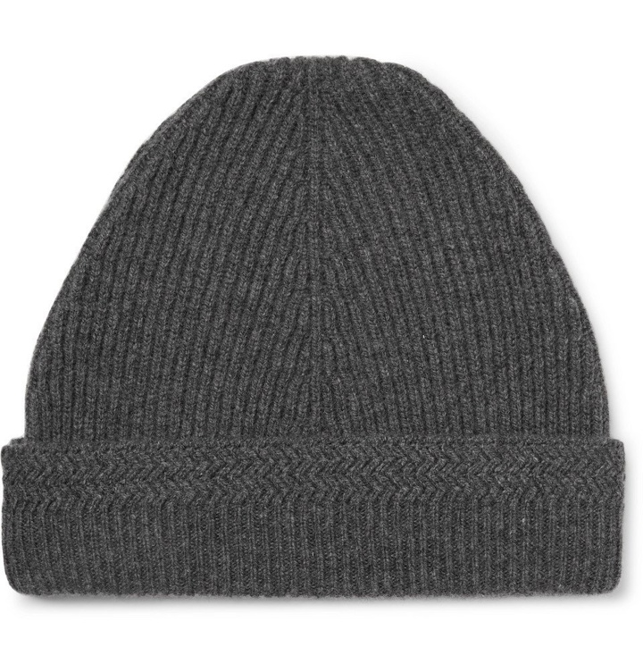 Photo: Maison Margiela - Ribbed Cashmere and Wool-Blend Beanie - Gray