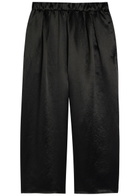 Maria Mcmanus Wide-leg Satin Crop Trousers Black