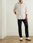 Loro Piana - Andre Striped Silk and Cotton-Blend Twill Shirt - Neutrals
