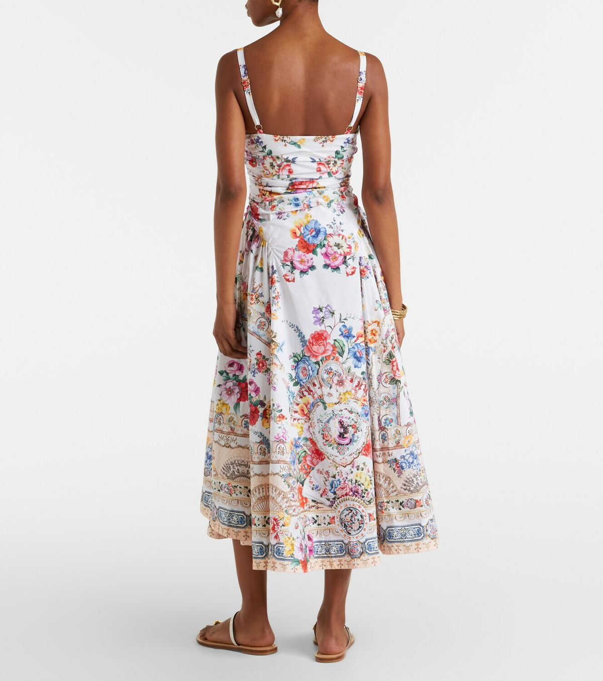 Camilla Floral cotton-blend midi dress