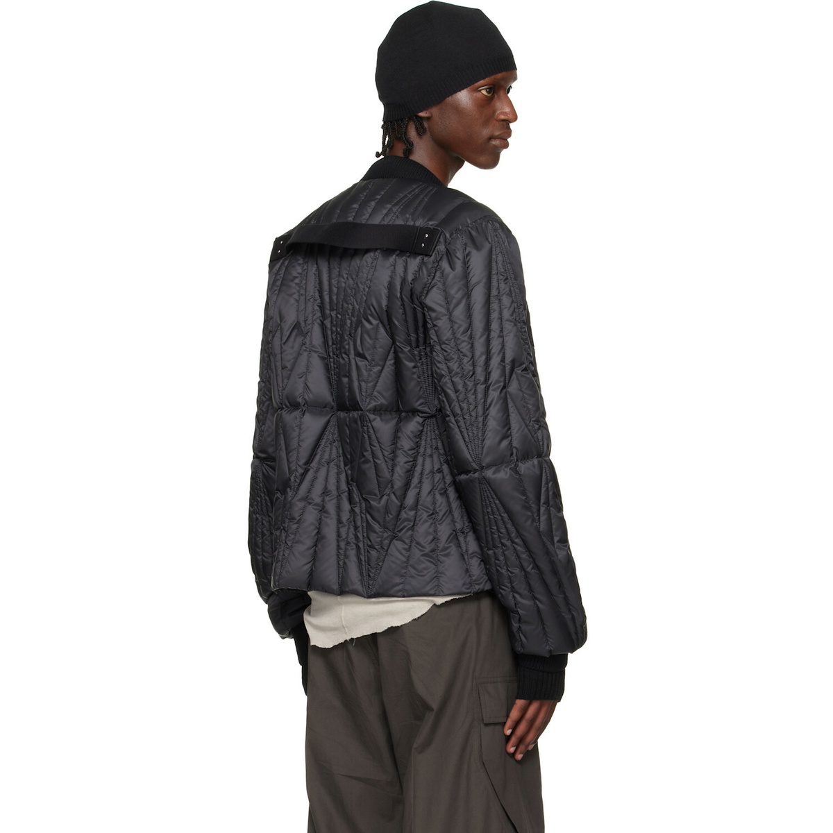 Rick Owens Moncler + Rick Owens Black Geocamo Flight Down Jacket