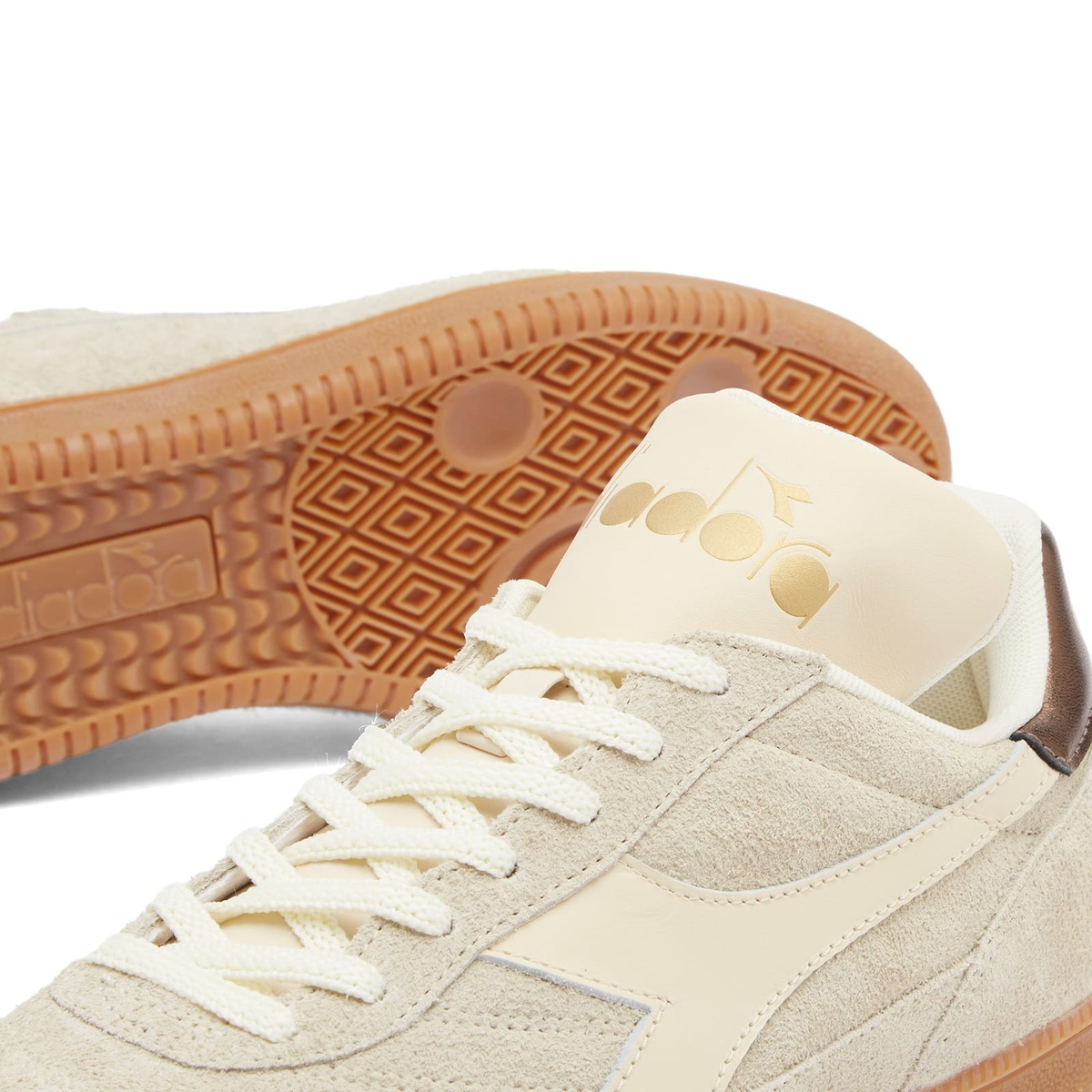 Diadora Gold Indoor Hairy Sneaker in Beige Bleached