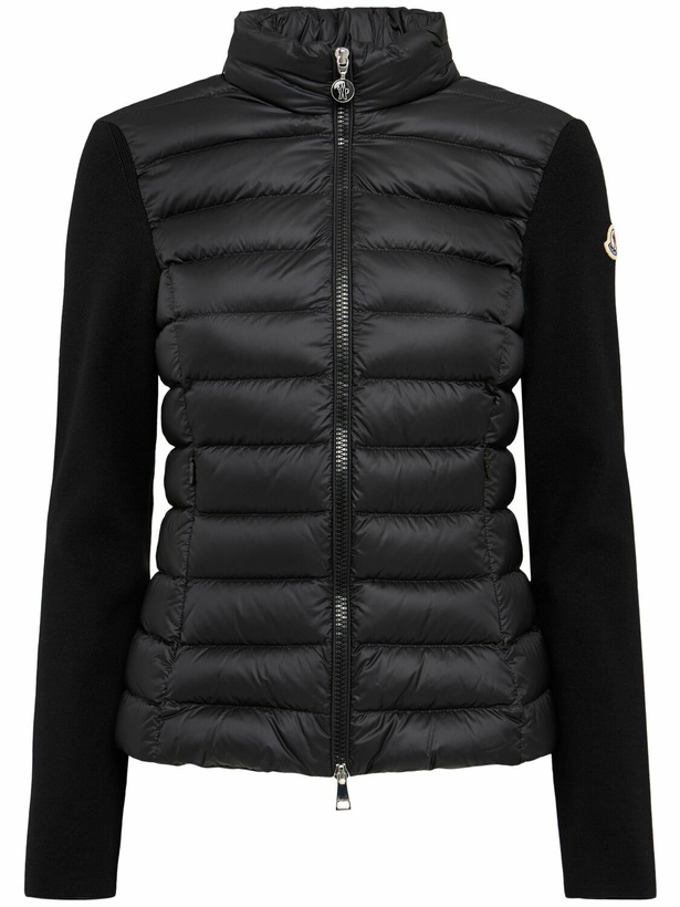 Photo: MONCLER Wool & Nylon Down Zip-up Cardigan