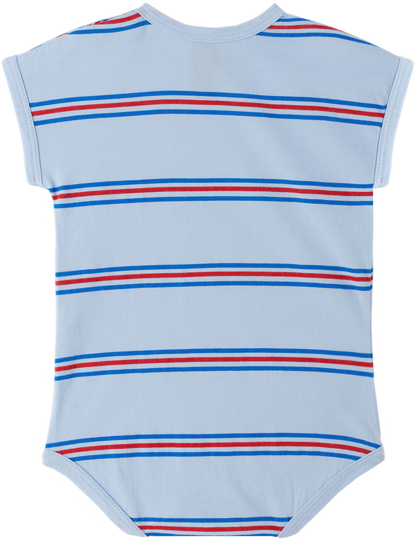 Bonmot Organic Baby Blue Striped Bodysuit
