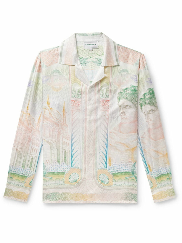 Photo: Casablanca - La Monnaie Convertible-Collar Printed Silk-Twill Shirt - Multi