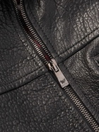 Versace - Slim-Fit Full-Grain Leather Blouson Jacket - Black