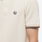 Fred Perry Authentic Men's Twin Tipped Polo Shirt in Ecru/Nut