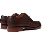 Grenson - Curt Hand-Painted Full-Grain Leather Derby Shoes - Dark brown
