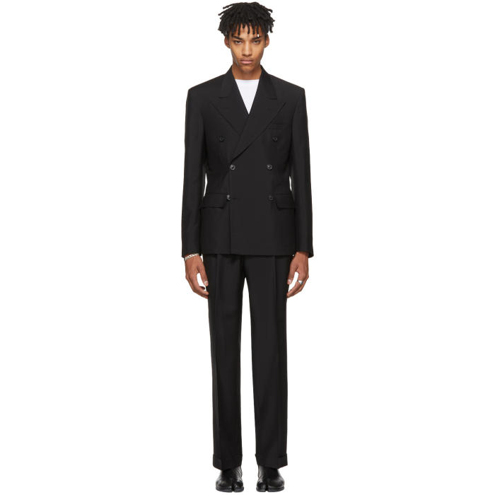 Maison Margiela Black Double-Breasted Suit Maison Margiela