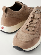 Tod's - Suede-Trimmed Wool-Knit Sneakers - Neutrals