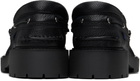 Burberry Black Leather Raft Boat Shoes