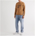 Loewe - Slim-Fit Logo-Embroidered Loopback Cotton-Jersey Sweatshirt - Brown