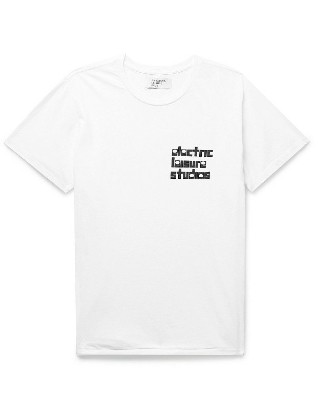 Photo: Pasadena Leisure Club - Electric Leisure Printed Combed Cotton-Jersey T-Shirt - White