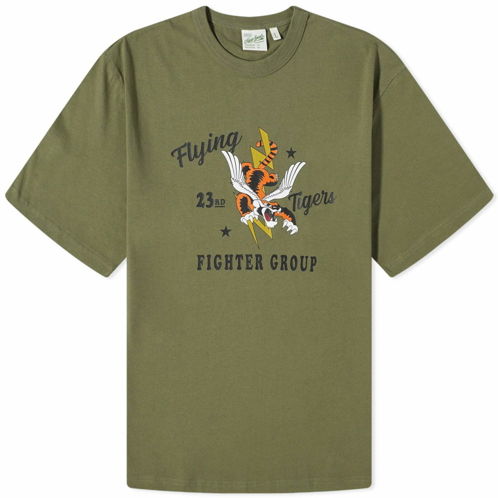 Photo: Uniform Bridge Men's Flying Tiger T-Shirt in Olive
