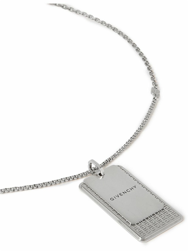 Photo: Givenchy - Logo-Engraved Silver-Tone Necklace