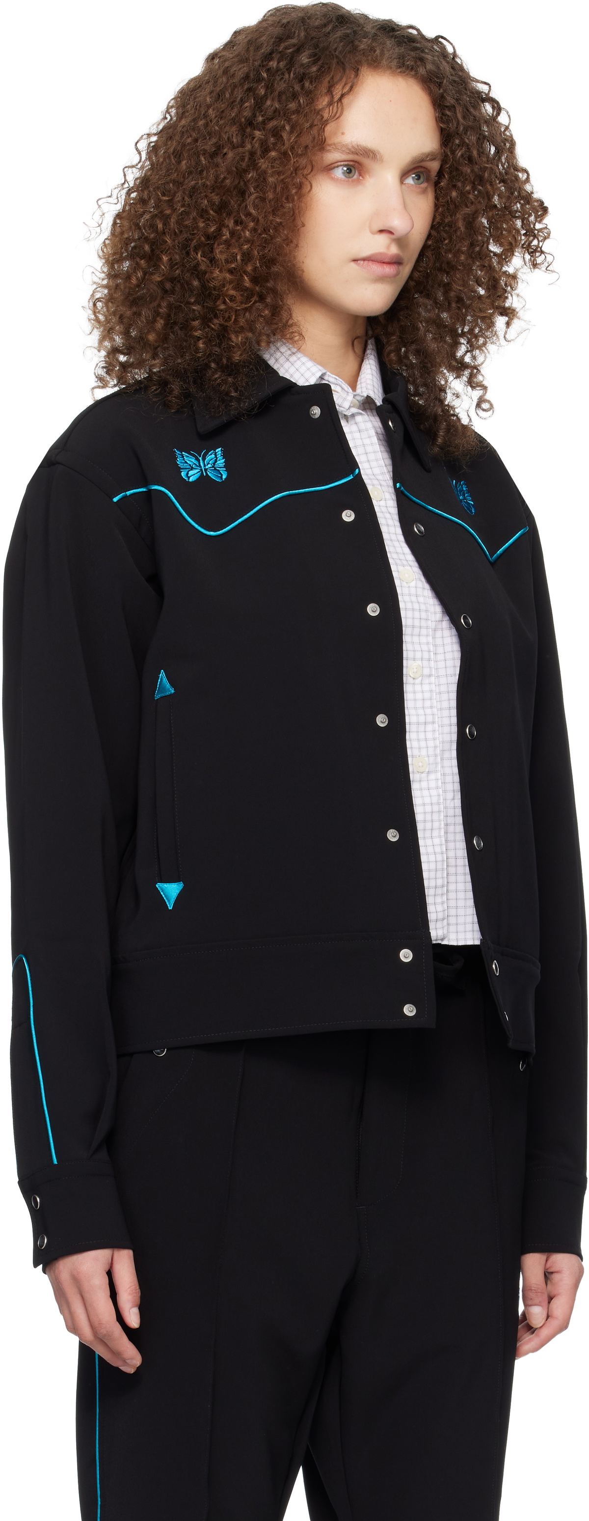 NEEDLES Black Piping Cowboy Jacket