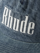 Rhude - Logo-Embroidered Denim Baseball Cap
