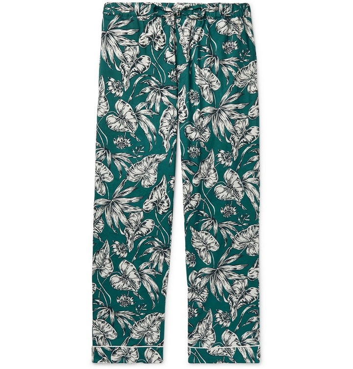 Photo: Desmond & Dempsey - Printed Cotton Pyjama Trousers - Green