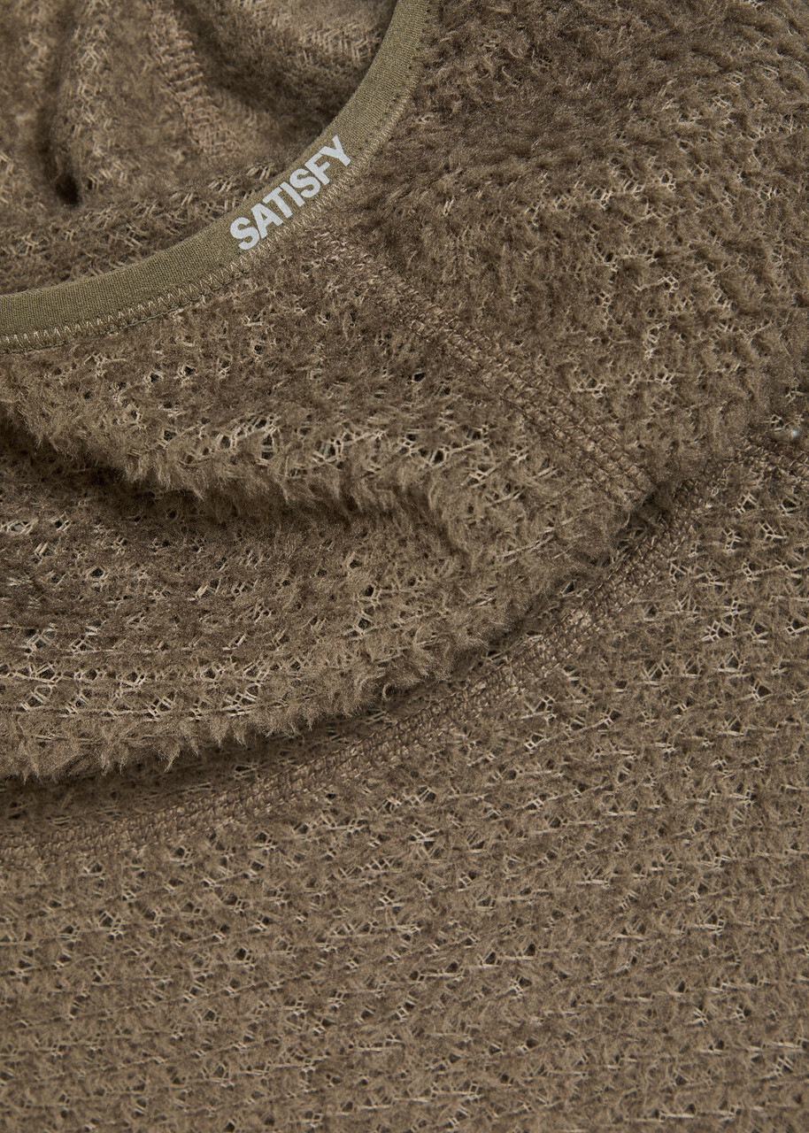 Satisfy Fuzzfleece Hooded Knit Sweatshirt Brown