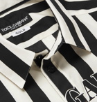 Dolce & Gabbana - Slim-Fit Logo-Print Striped Cotton-Poplin Shirt - Men - Black