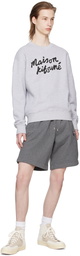 Maison Kitsuné Gray Bold Fox Head Shorts