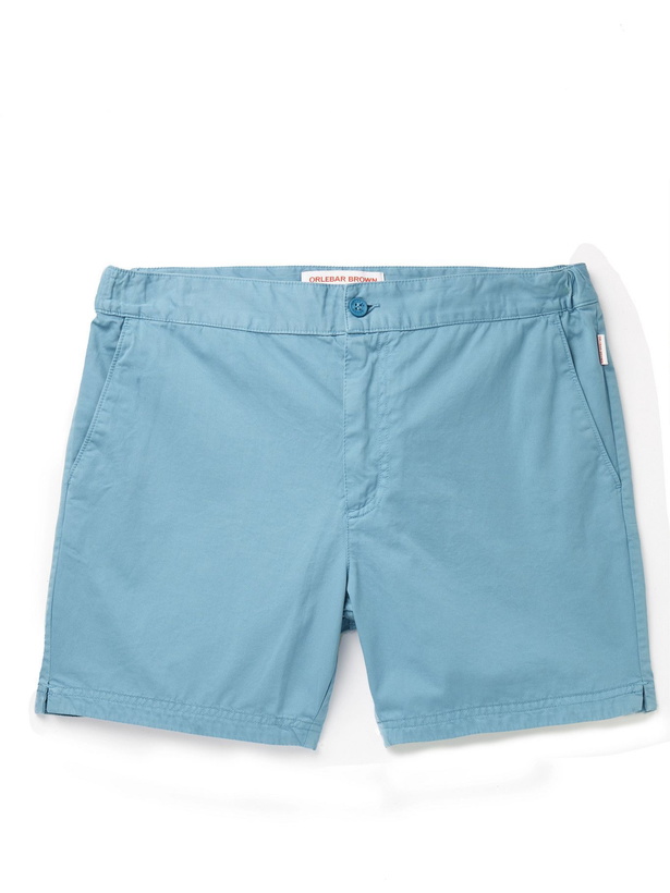 Photo: ORLEBAR BROWN - Bulldog Cotton Drawstring Shorts - Blue