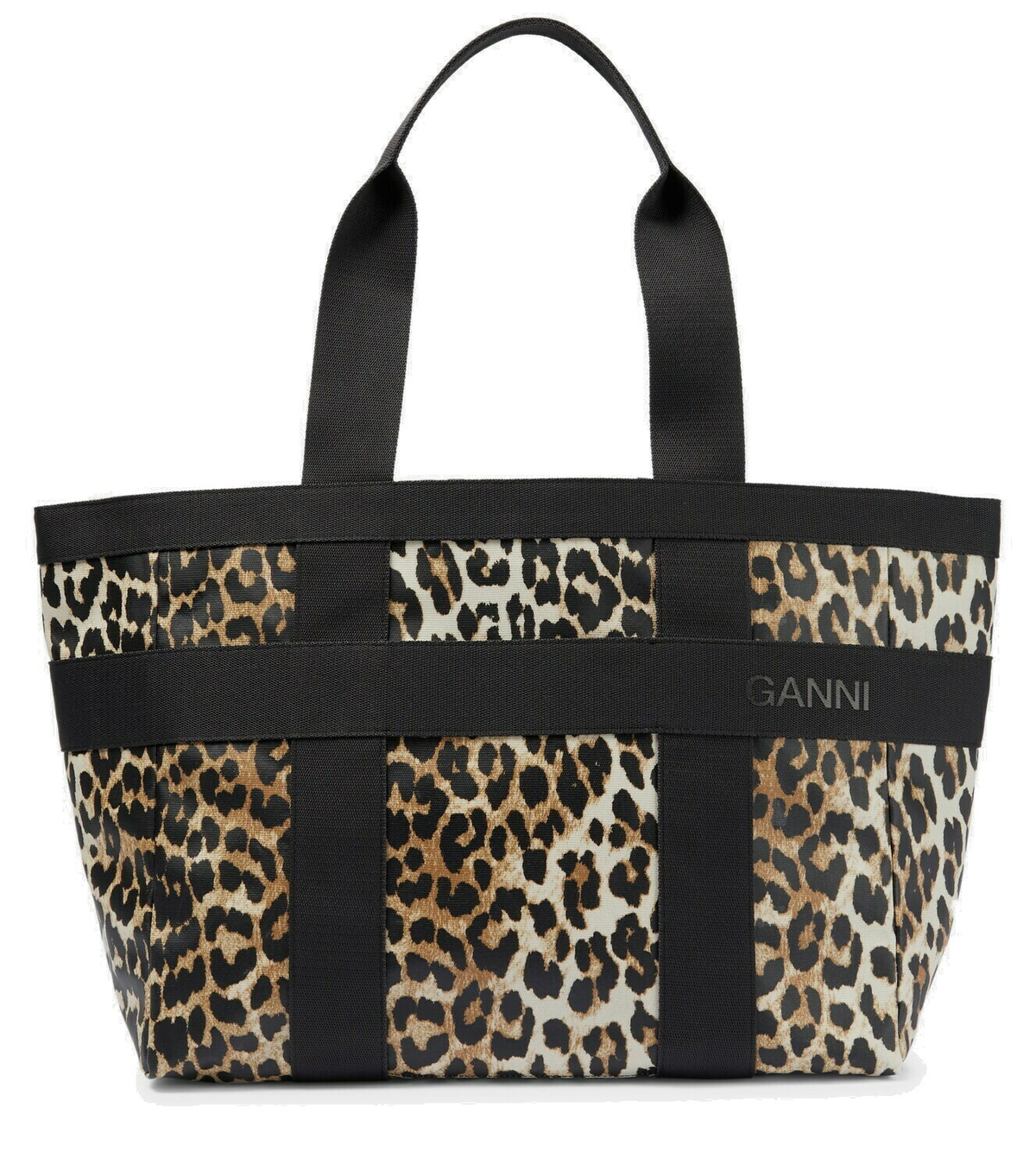 Ganni - Leopard-print canvas tote bag GANNI