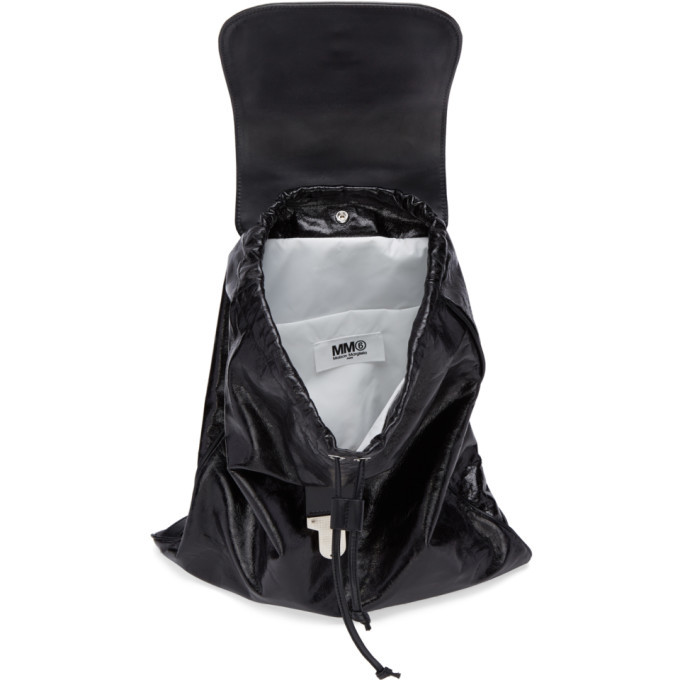 MM6 Maison Martin Margiela Black Leather Backpack MM6 Maison  display picture 1